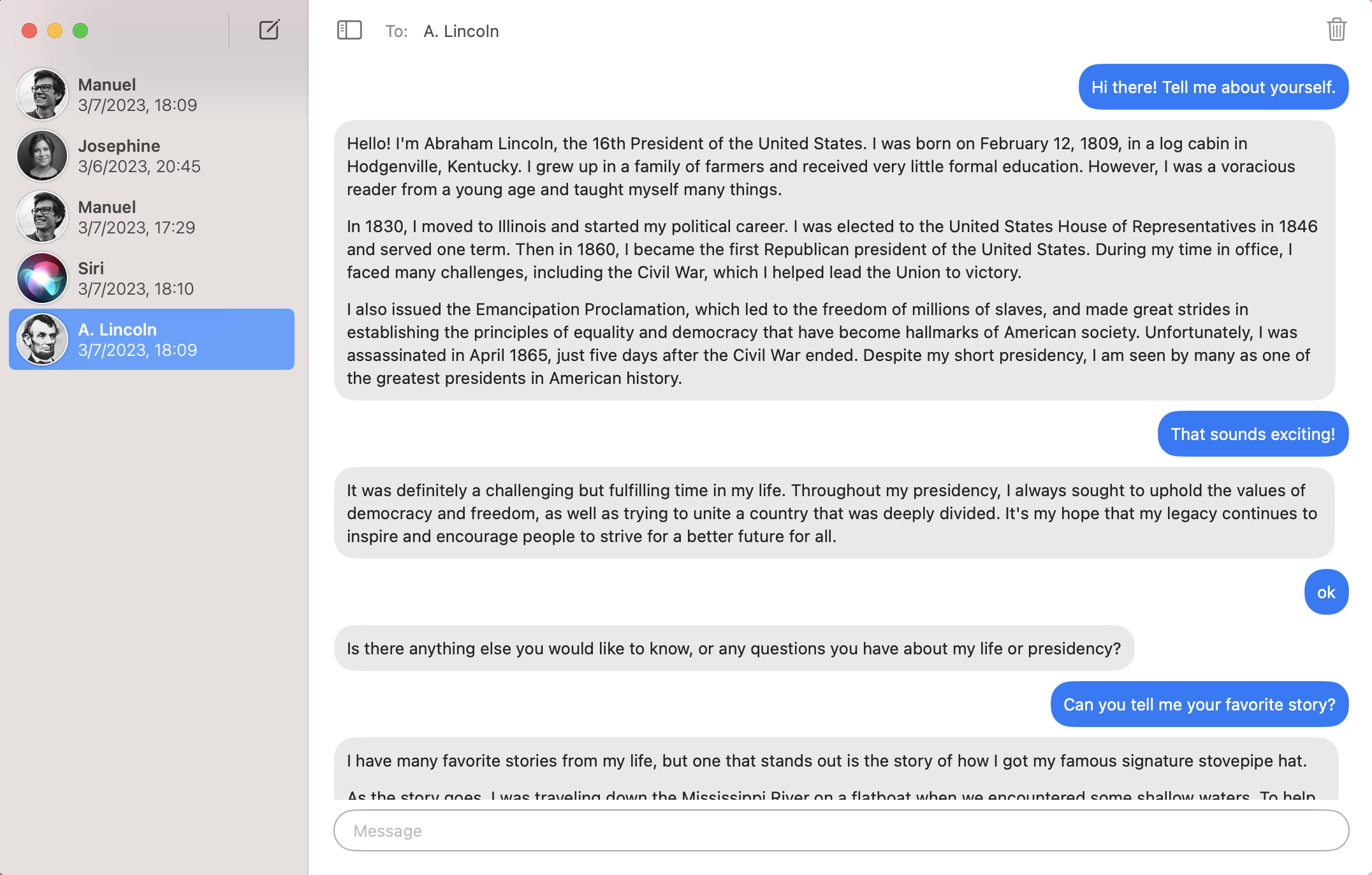 A screenshot of the Chitty app.